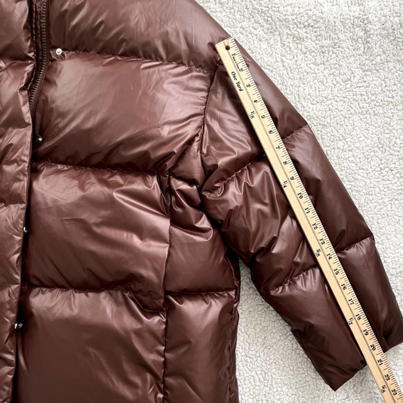 Lit Activewear New High Collar Oversize Loose Down Jacket in Brown Women Size M - Picture 12 of 16
